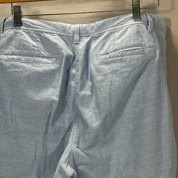Talbots Pants Womens 16 Relaxed Chino Blue Cotton Straight Leg Flat Front Pocket - Picture 6 of 7